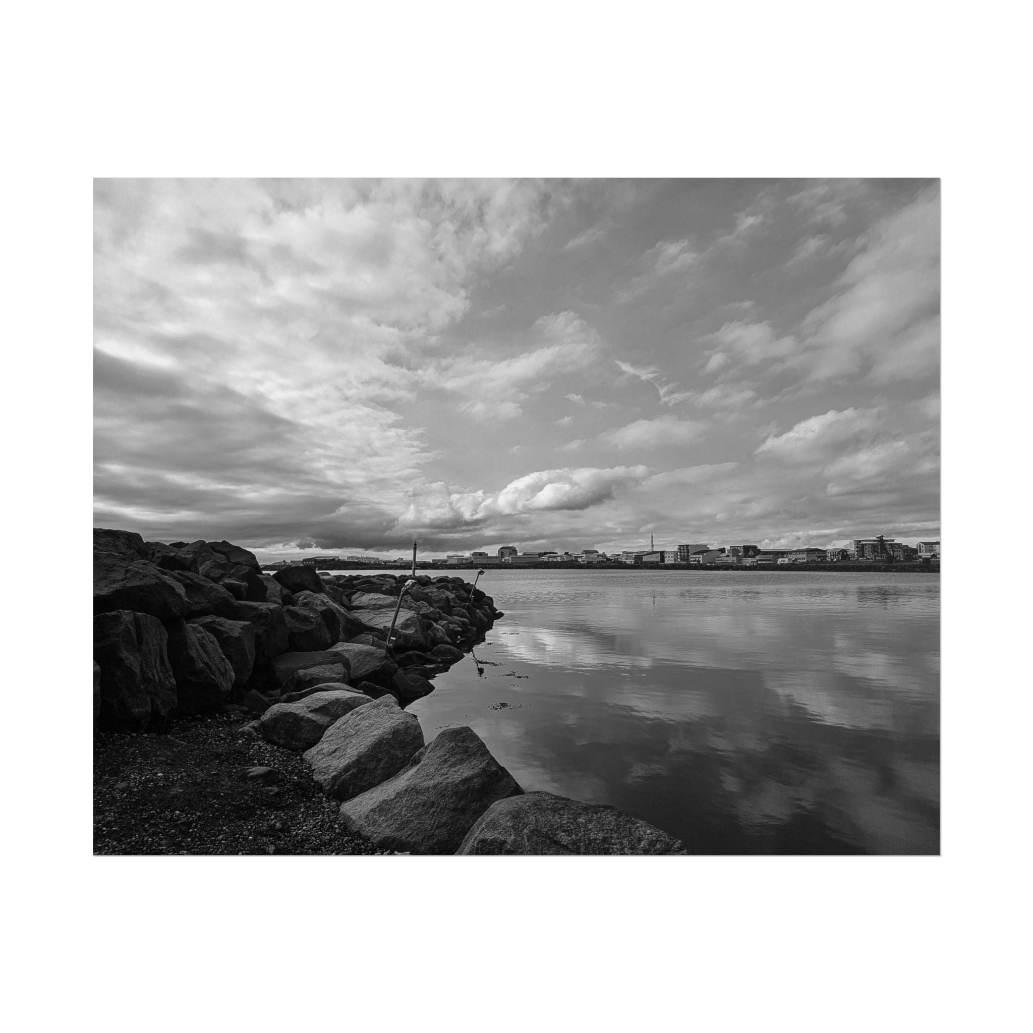 Iceland Black and White Landscape Rolled Poster by Rosetta Creative Boutique, Minimalist Wall Art, Home Decor, Nature Photography, Aesthetic Gift, Modern Room Decor - Rosetta Creative Boutique